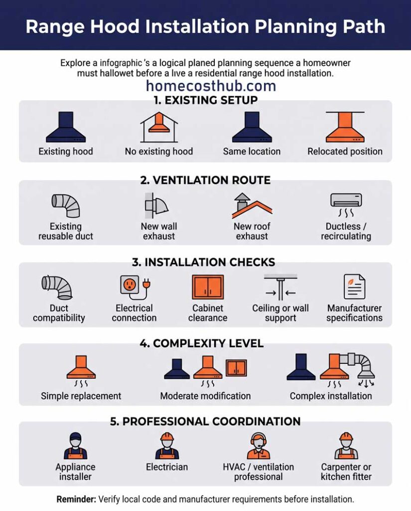 Range Hood Installation Calculator 93 Infografis — Range Hood Installation Decision Path