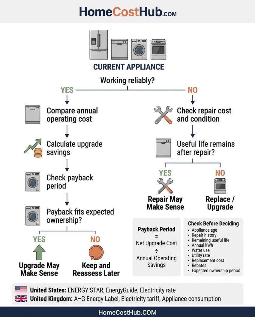 Infographic Appliance Upgrade Decision Framework