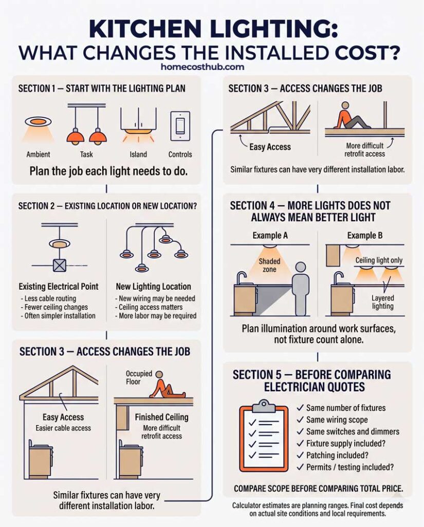 Kitchen Lighting Cost Calculator 93 Kitchen Lighting Planning & Cost Logic