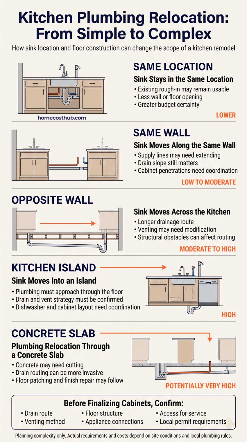 Infographic Kitchen Plumbing Relocation From Simple to Complex