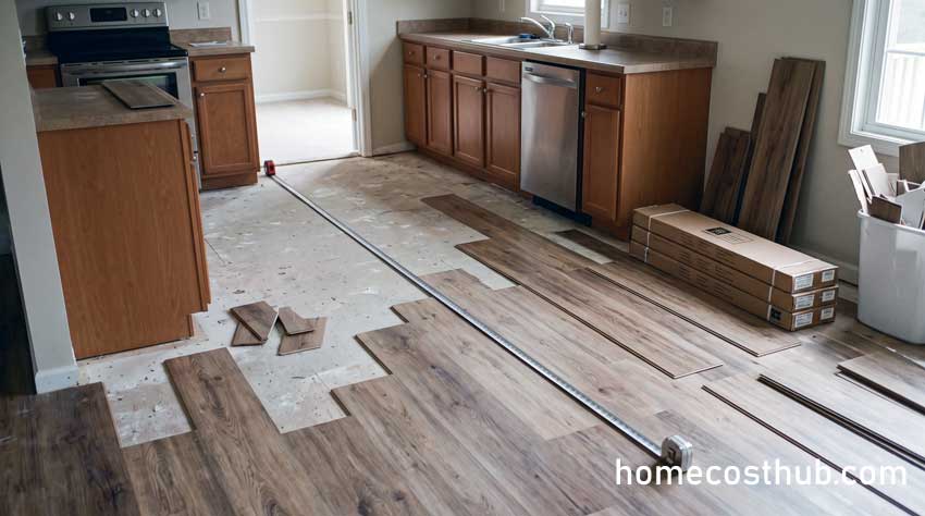 Kitchen Flooring Calculator 91 Measuring kitchen flooring and planning extra material for cuts, waste, pattern alignment, and future repairs.